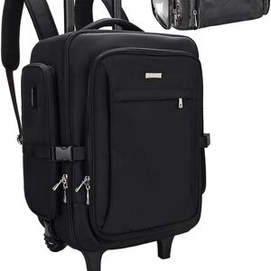 Elegant Black Rolling Backpack by Unknown Brand
